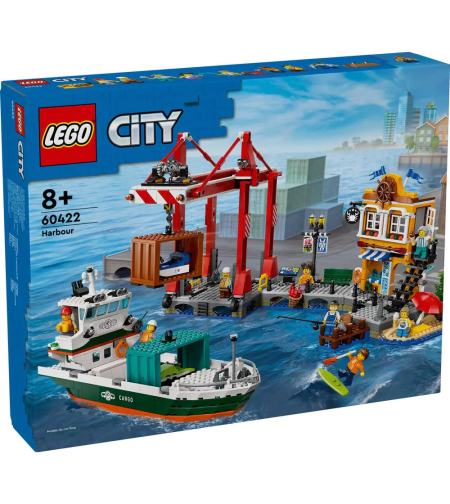 LEGO® City Крайбрежно пристанище с товарен кораб 60422