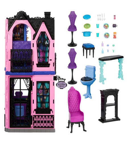 Къща за кукли Mattel Monster High Boo-tique Hotel с 13 аксесоара, JBF16