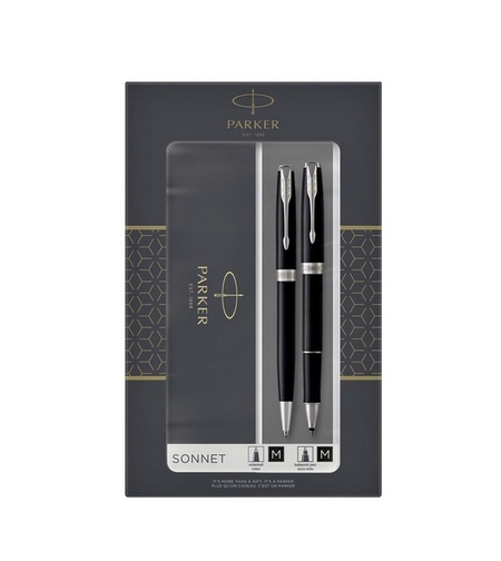 Комплект Химикалка и Ролер Паркер - Parker Royal Pen Sonnet Black CT