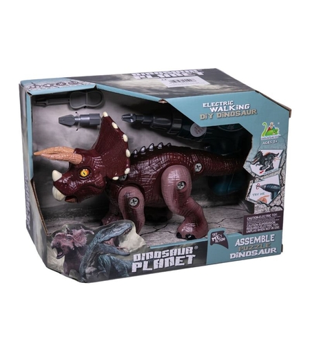 Динозавър за сглобяване Raya Toys с винтоверт, звук и светлина