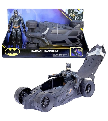 Игрален комплект Spin Master DC Comics Batman Батмобил с екшън фигура 30 см