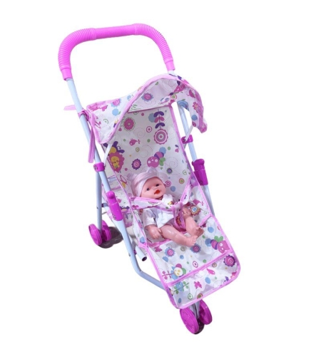 Количка за кукли Raya Toys, триколка с бебе