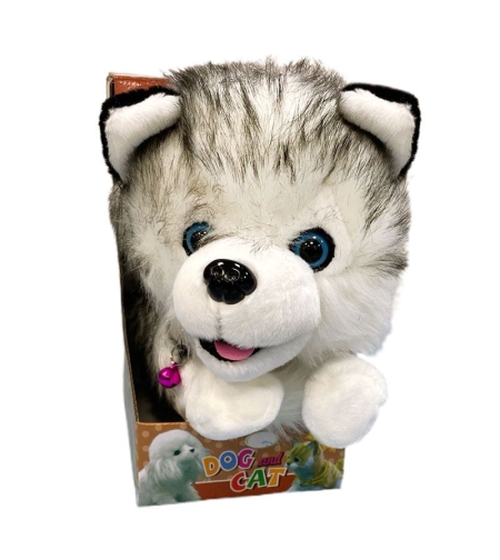 Интерактивна играчка Raya Toys ходещо лаещо куче хъски, 30 см