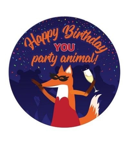 Табелка - картичка - Happy birthday, you party animal!