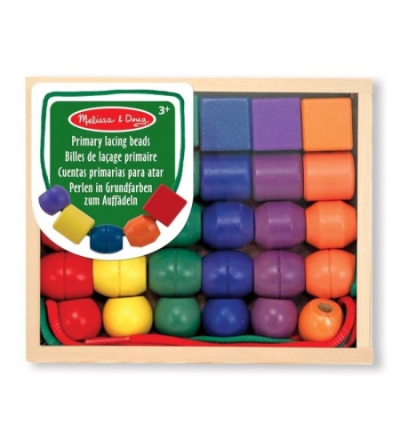 Комплект Дървени Мъниста Melissa and Doug за нанизване на шнур 10544