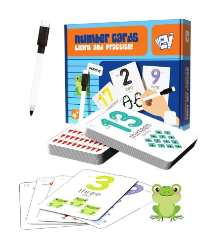 Образователни карти с маркер Raya Toys Learn and Practice Научи числата, 26 броя
