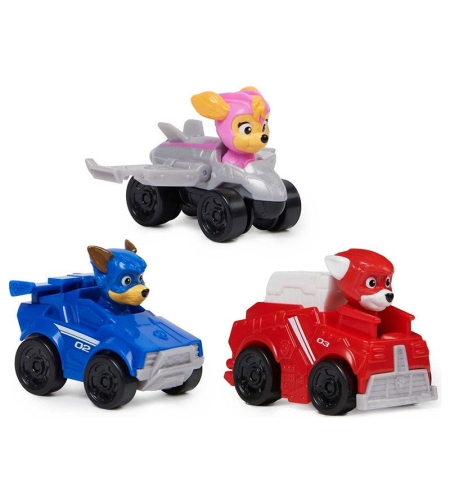 Комплект детски коли за игра с фигурки Spin Master Paw Patrol: The Mighty Movie Pup Squad, 3 броя
