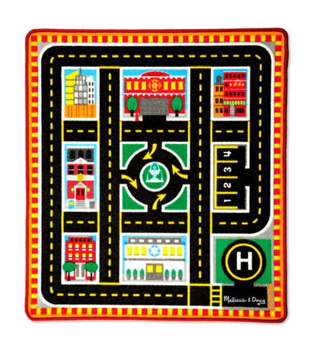 Килимче за игра с дървени превозни средства Melissa and Doug 19406