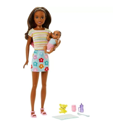 Кукла с бебе Mattel Barbie Skipper Babysitters и аксесоари