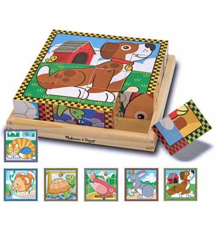 Дървени кубчета Melissa and Doug Животни 13771