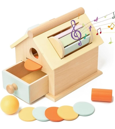 Бебешка дървена кутия за монети Raya Toys 5 в 1