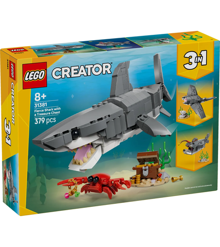 LEGO® Creator Свирепа акула със сандък със съкровище 31381