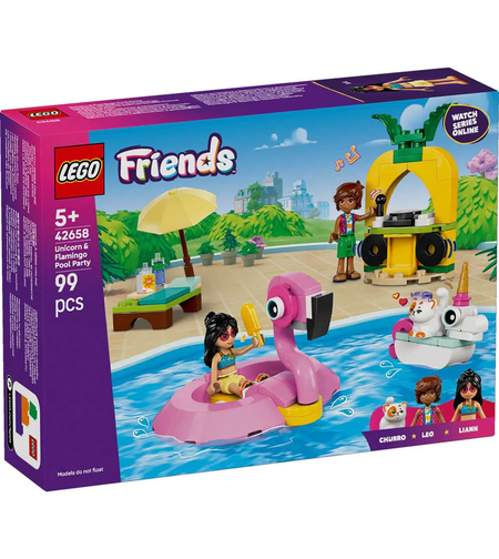 LEGO® Friends Парти край басейна с еднорог и фламинго 42658