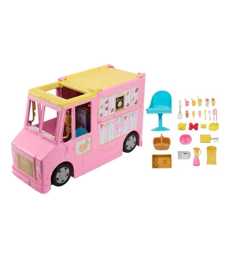 Игрален комплект Mattel Barbie Камион за лимонада, с 25 аксесоара