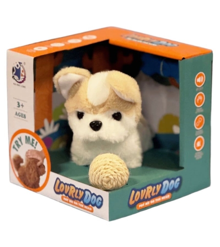 Интерактивна играчка ходещо лаещо куче Raya Toys Lovrly dog, с кокал и топка