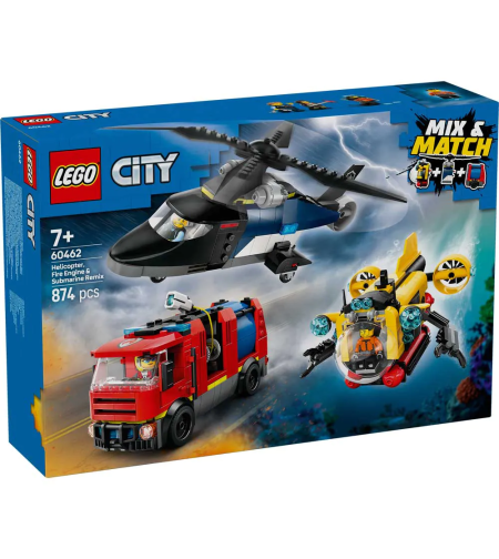 LEGO® City Хеликоптер, пожарна кола и подводница 60462