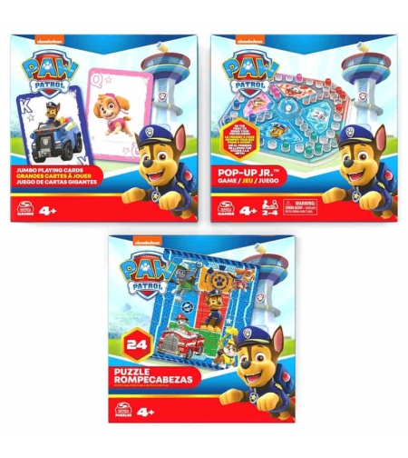 Комплект настолни игри Paw Patrol Не се сърди човече, Пъзел, Карти