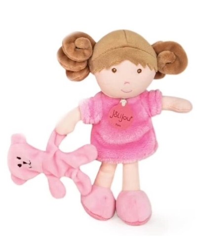 Плюшена играчка Doudou Mlle Rose кукла 21 см, JJ6006