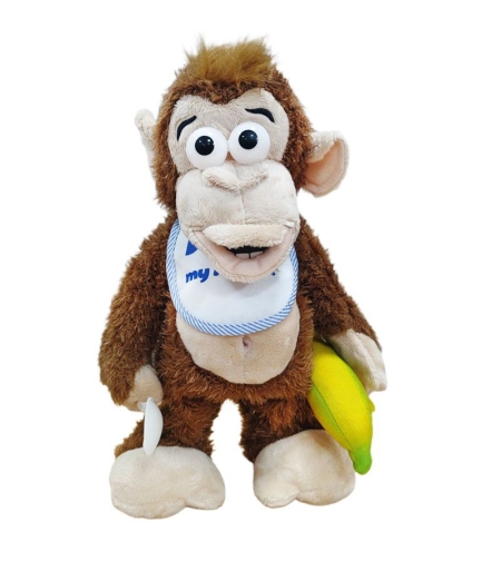 Интерактивна играчка Raya Toys Движеща се маймунка със звуци, 28 см