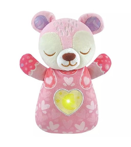 Плюшено мече розово с успокояващи звуци Vtech
