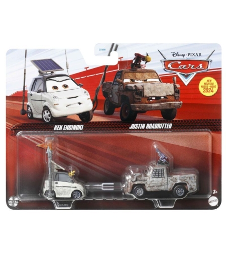 Метална количка Mattel Disney Cars Ken Enginoki и Justin Roadritte, HTX13