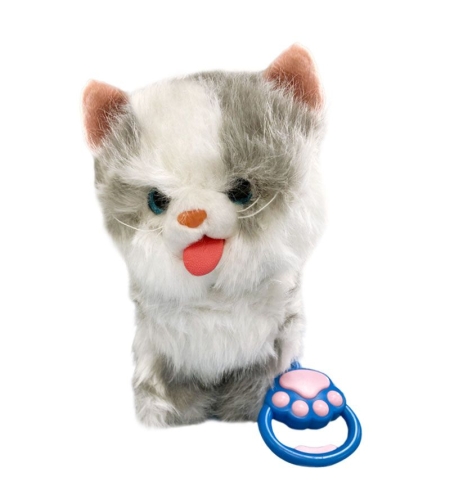 Интерактивна играчка музикално ходещо мяукащо коте Raya Toys с каишка, 31 см