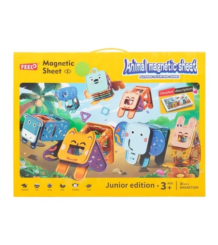 Магнитен конструктор Feelo Animal Magnetic Sheet, 30 ч.