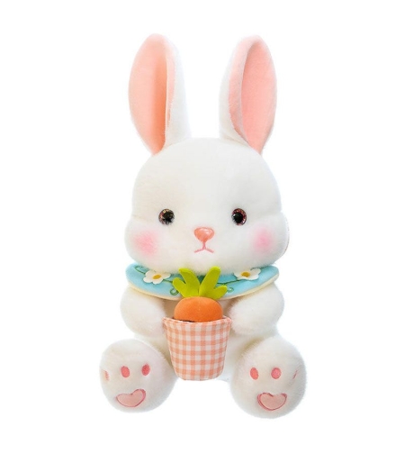 Плюшена играчка Raya Toys Зайче с морков, 65 см