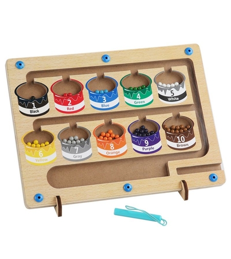 Дървена детска игра Raya Toys Магнитен лабиринт