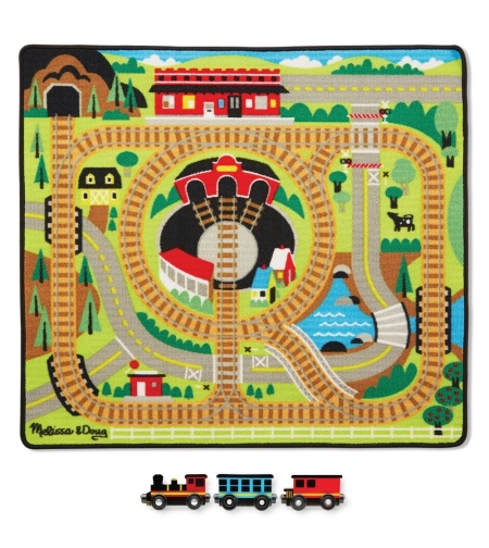 Килимче за игра с влакче Melissa and Doug ЖП гара 19554