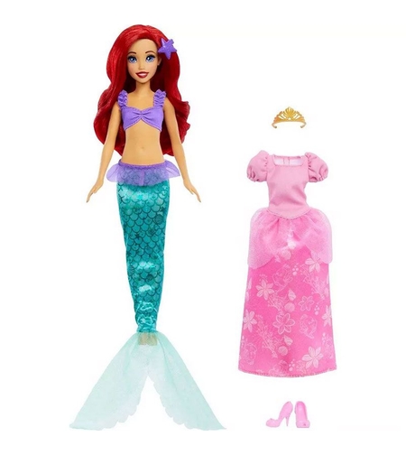 Кукла Mattel Disney Princess Ариел 2 в 1, 29 см.