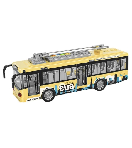 Детска играчка тролейбус Raya Toys Traffic Bus със звуци и светлини, 1:16