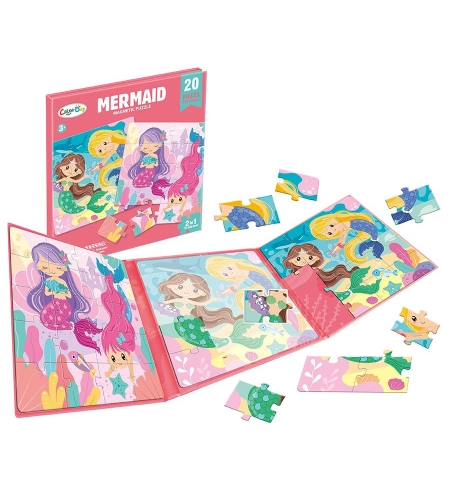 Магнитен пъзел 2 в 1 Raya Toys Русалки в книжка, 2х20 ч.