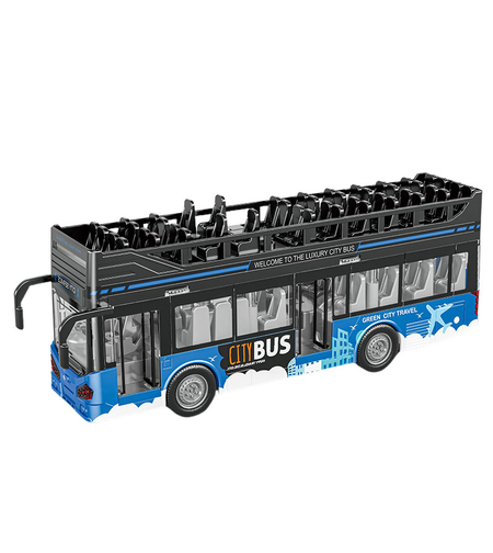 Детска играчка автобус на два етажа Raya Toys Traffic Bus със звуци и светлини, 1:16