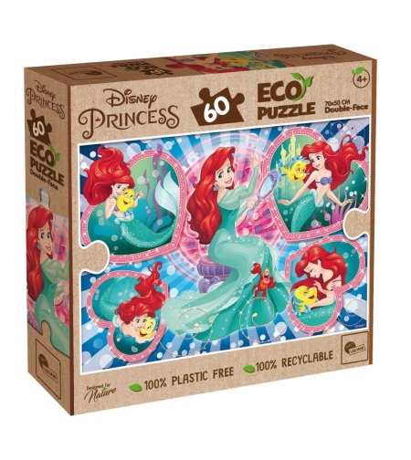 Двустранен пъзел Lisciani Disney Eco Puzzle Малката Русалка, 60 ч.