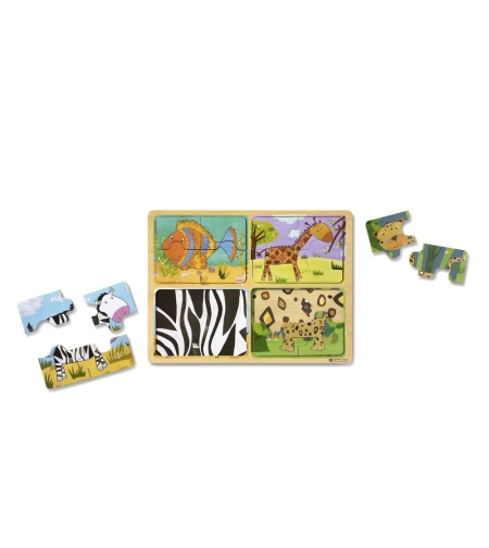 Дървен пъзел Melissa & Doug диви животни 41362