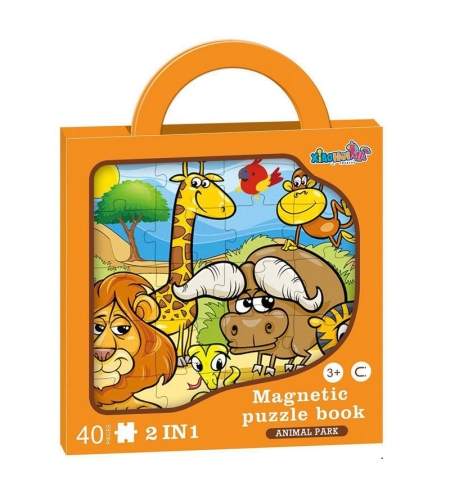 Магнитен пъзел Raya Toys Парк с животни 40 части