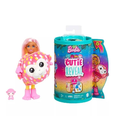 Кукла изненада Mattel Barbie Cutie Reveal Monkey, 7 изненади