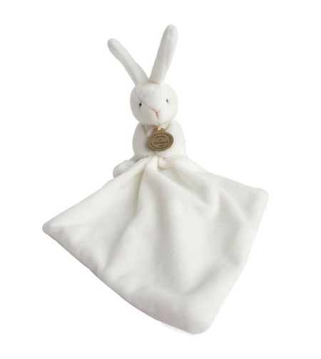 Плюшена играчка за гушкане Doudou заек с кърпичка 10 см, 303