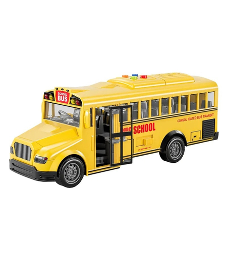 Детска играчка ученически автобус Raya Toys, с музика и светлини, 1:16