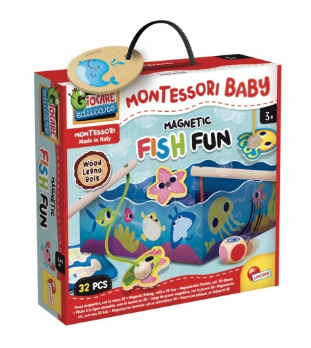 Дървена игра Lisciani Montessori Ловене на рибки