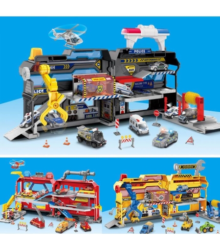 Детски паркинг Raya Toys City Action със светлини и звуци, с 2 превозни средства