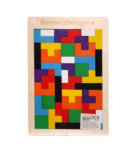 Детски дървен пъзел Raya Toys WoodIntelligence Тетрис