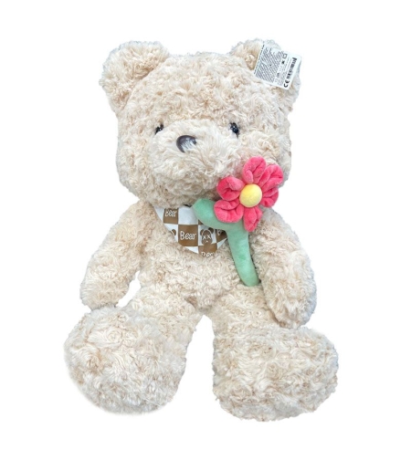 Плюшено мече Raya Toys С цвете, 65 см