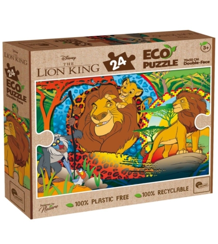 Двустранен пъзел Lisciani Disney Eco Puzzle Цар Лъв, 24 ч.