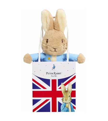 Плюшена играчка Peter Rabbit в подаръчна торбичка