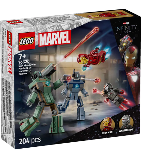 LEGO® Marvel Железния човек и Бойна машина срещу дроновете на Хамър 76320