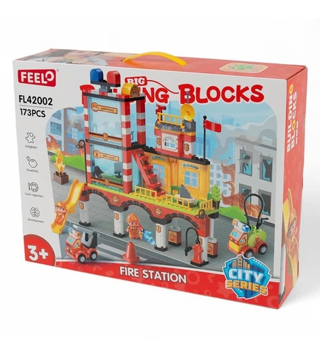 Конструктор Feelo Big Building Blocks Пожарна, FL42002, 173 ч.