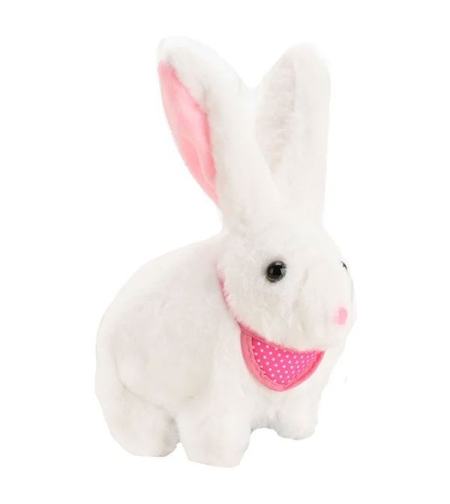 Музикална плюшена играчка Raya Toys Ходещо зайче със светещи уши