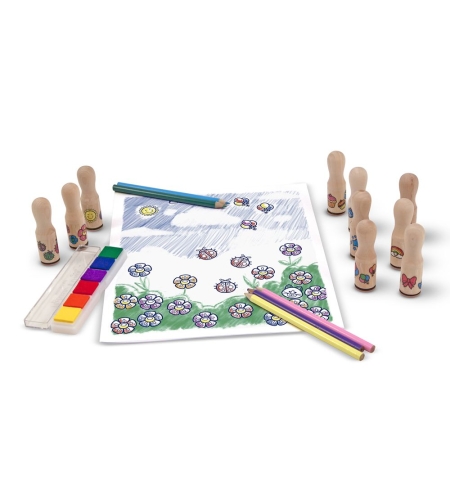 Дървени печати Melissa&Doug щастливи дръжки 12306